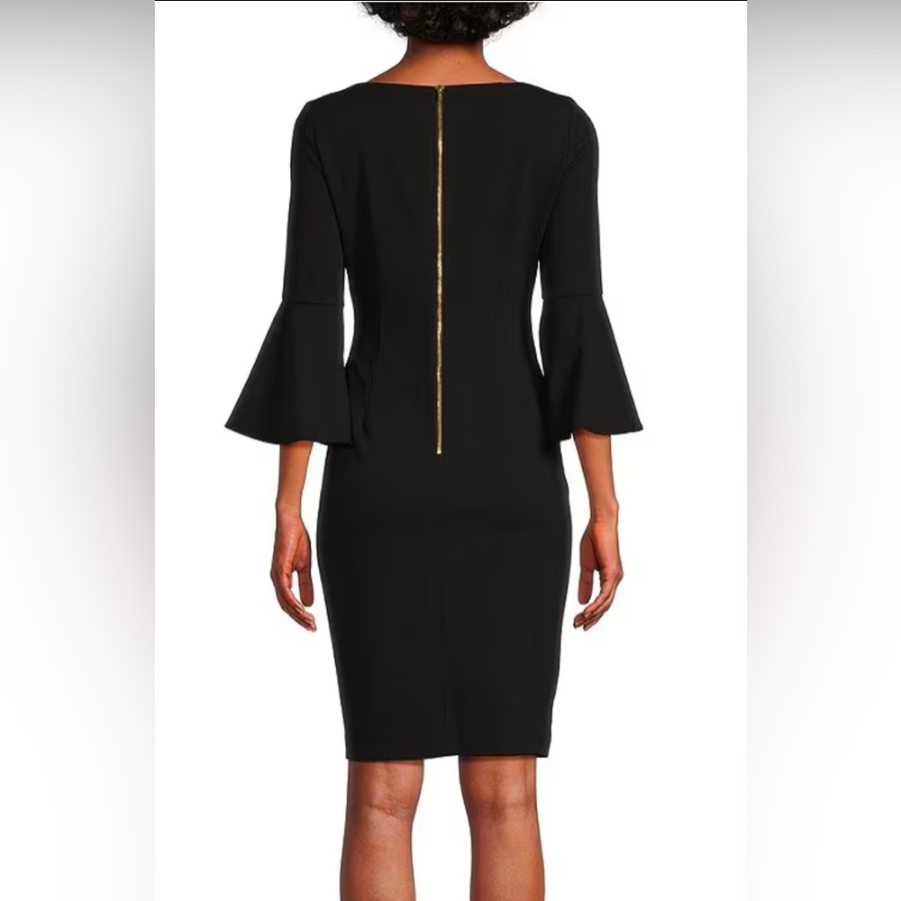 NWT Calvin Klein 3/4 Bell Sleeve Sheath Dress - Picture 4 of 9